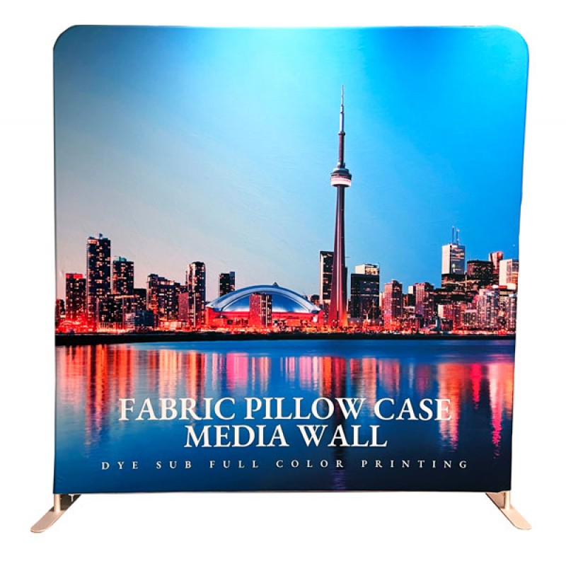 8' Tube Straight Frame + Fabric Pillow Case Media Wall 
